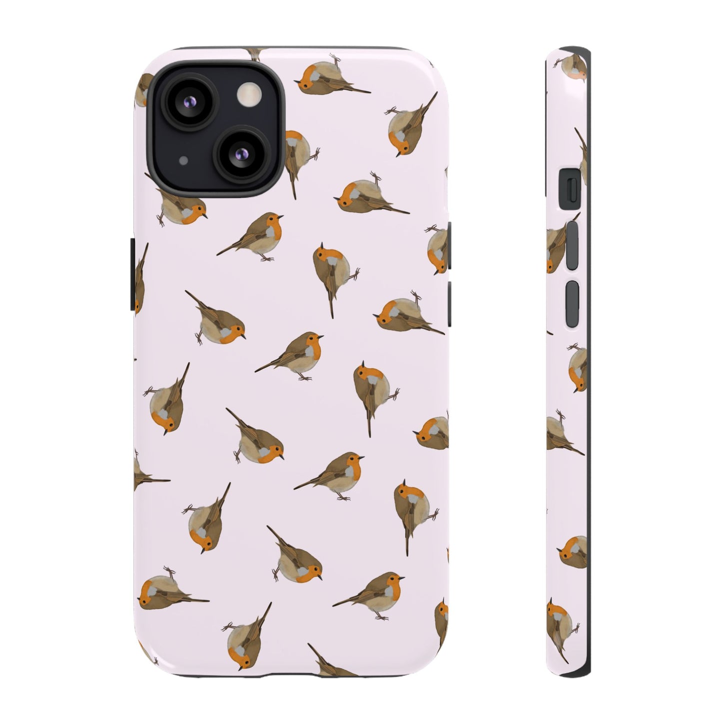Rotkehlchen Handyhülle in Rosa | Vogel-Motiv für iPhone & Google Pixel – animal lover,
