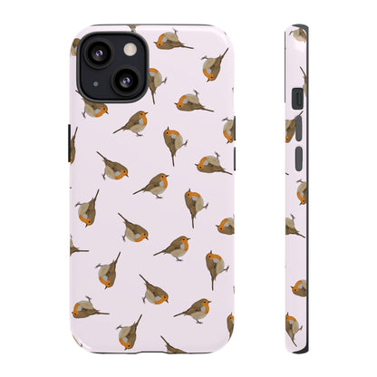 Rotkehlchen Handyhülle in Rosa | Vogel-Motiv für iPhone & Google Pixel – animal lover,