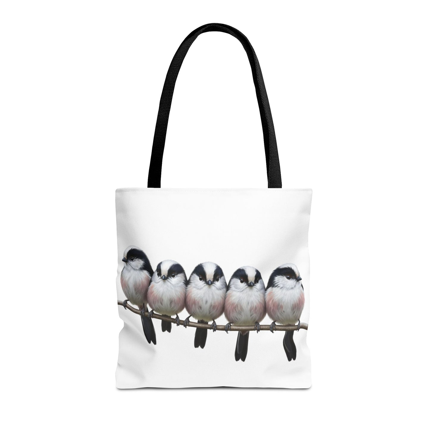 Schwanzmeisen Tragetasche 40x40cm Vogel Tasche Weiß für Vogelbeobachter