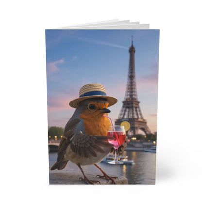 Rosi Rotkehlchen am Eiffelturm Notizbuch A5 liniert für Vogelbeobachter und Gartenfreunde