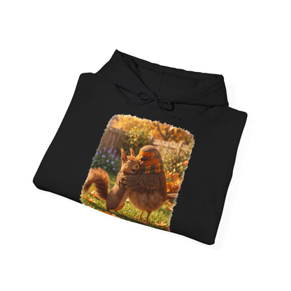 Hoodie Rosi Rotkehlchen & Eichhörnchen | Kapuzenpullover für Vogelfreunde