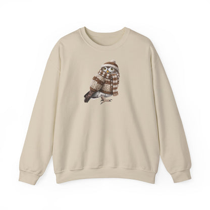 Eule in Strick Weihnachts-Sweatshirt | Unisex Vogel Sweater für Vogelfreunde & Vogelbeobachter