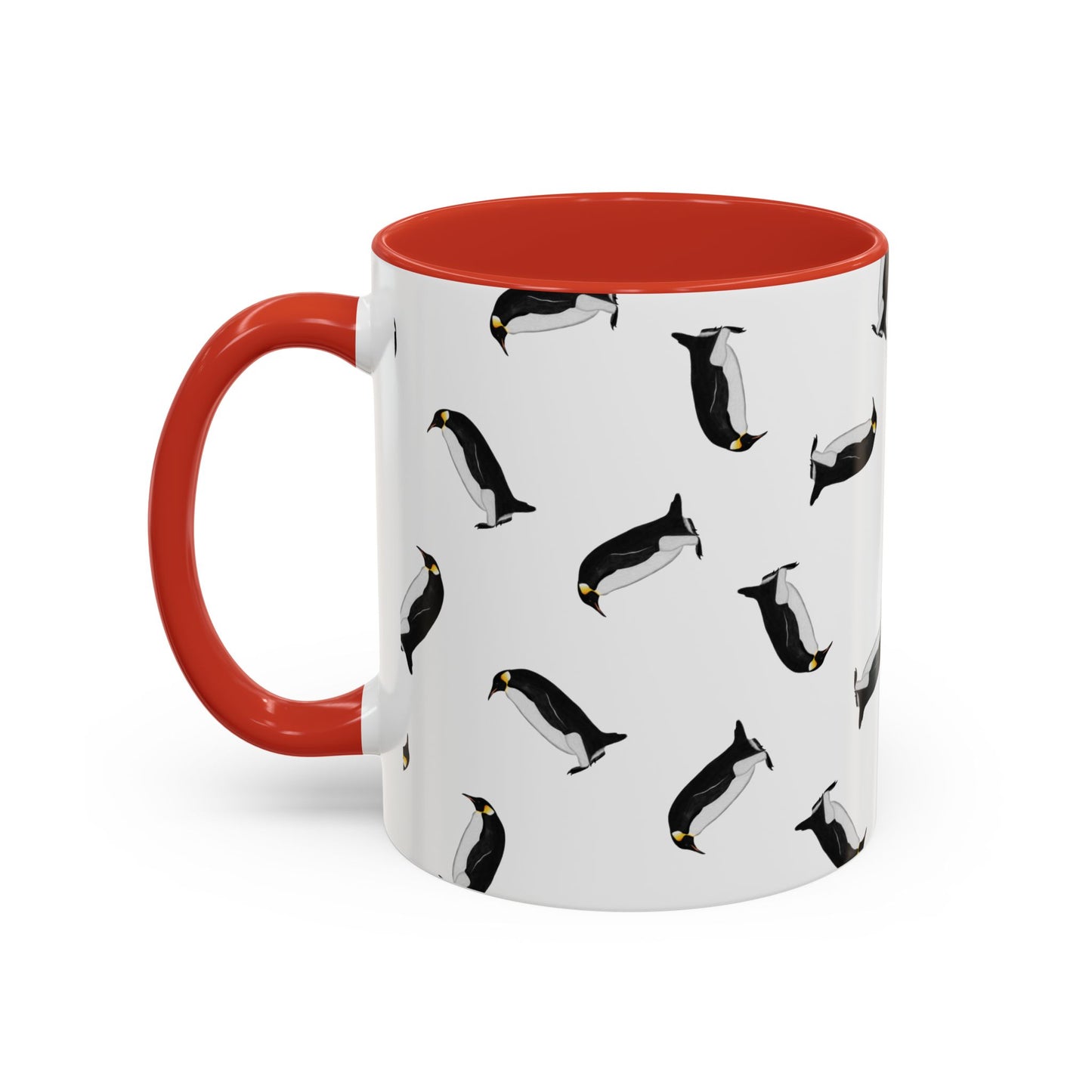 Pinguin Tasse mit Streumuster | Vogelmotiv Kaffeebecher für Vogelbeobachter & Naturfreunde on Accent Coffee Mug background