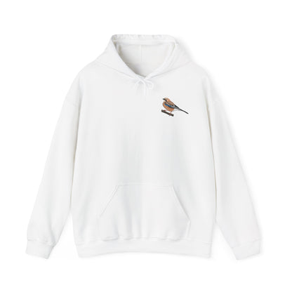 Eichelhäher Hoodie – Minimalistischer Kapuzenpullover mit kleinem Brustmotiv für Waldfreunde