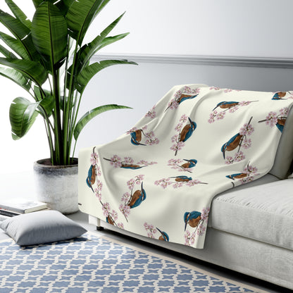 Eisvogel Decke – bird pattern blanket, cozy fleece