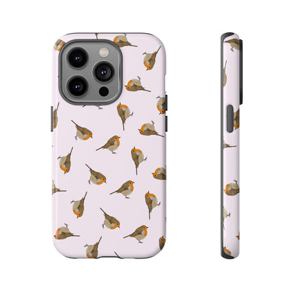 Rotkehlchen Handyhülle in Rosa | Vogel-Motiv für iPhone & Google Pixel