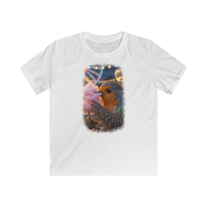 Premium Kinder T-Shirt Rosi Rotkehlchen isst Zuckerwatte auf der Kirmes