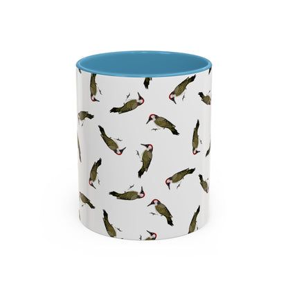 Grünspecht Tasse mit Streumuster | Vogelmotiv Kaffeebecher für Vogelbeobachter & Naturfreunde