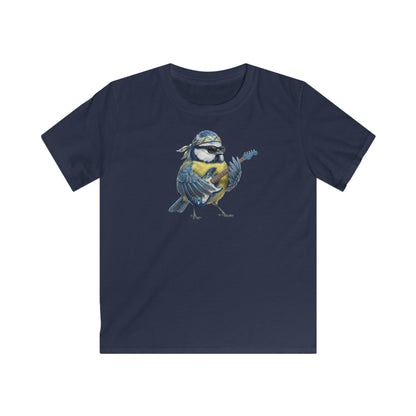 Blaumeise Kinder T-Shirt – bird guitar und birthday shirt Stil