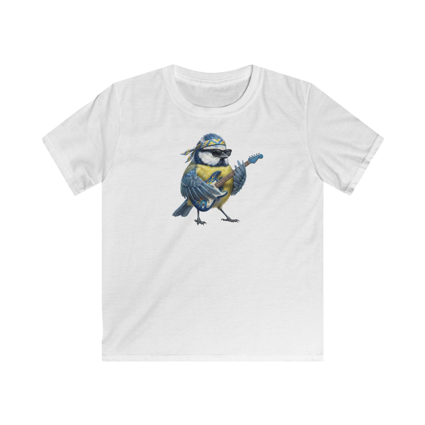 Blaumeise Kinder T-Shirt – bird guitar, birthday shirt