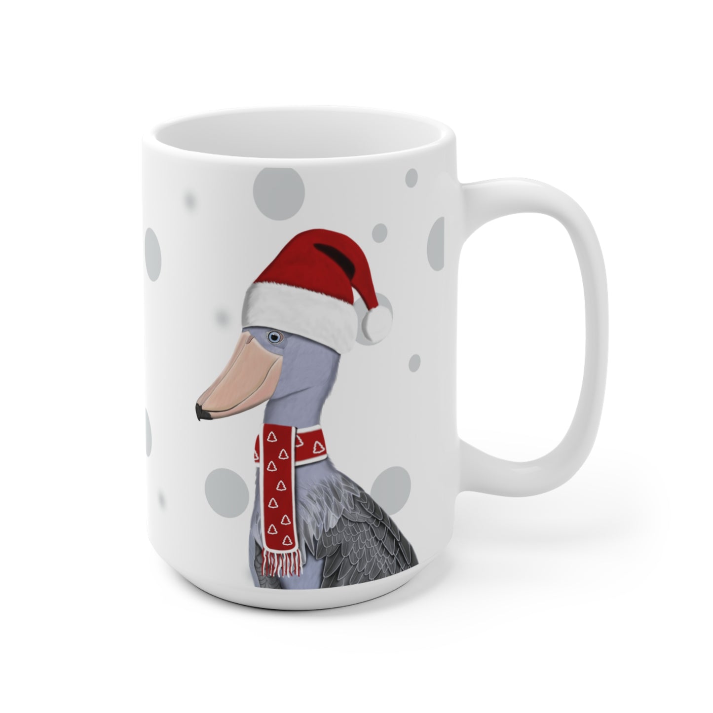 Schuhschnabel als Weihnachtsmann Vogel Tasse