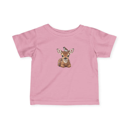 Rehkitz mit Feldsperling Baby T-Shirt Süßes Tiermotiv
