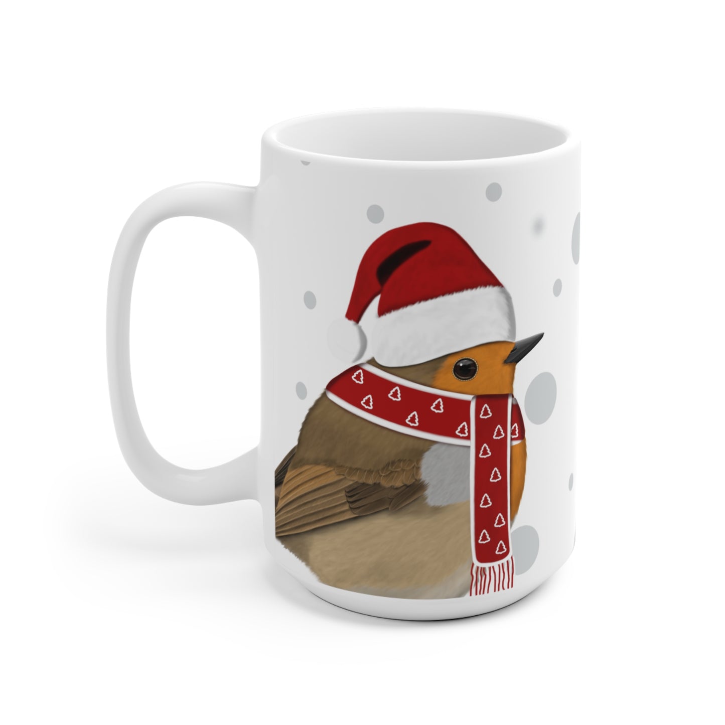 Rotkehlchen als Weihnachtsmann Vogel Tasse