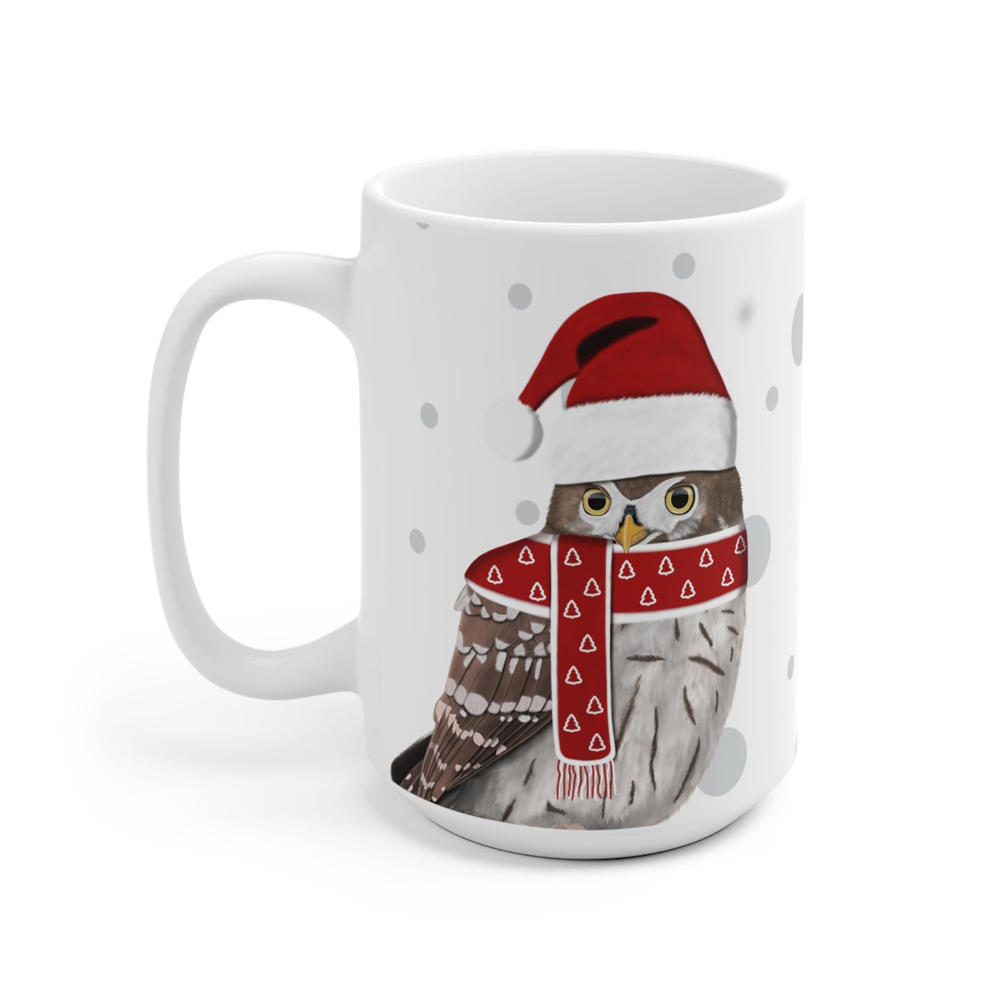 Eule als Weihnachtsmann Vogel Tasse