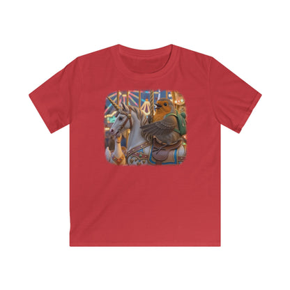 Premium Kinder T-Shirt Rosi Rotkehlchen & das Karussell-Einhorn
