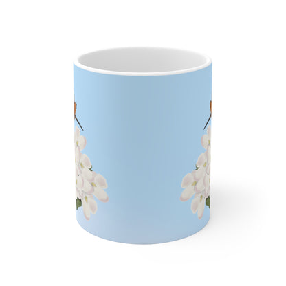 Wiedehopf mit Apfelblüten im Frühling Vogel Tasse für Vogelfreunde