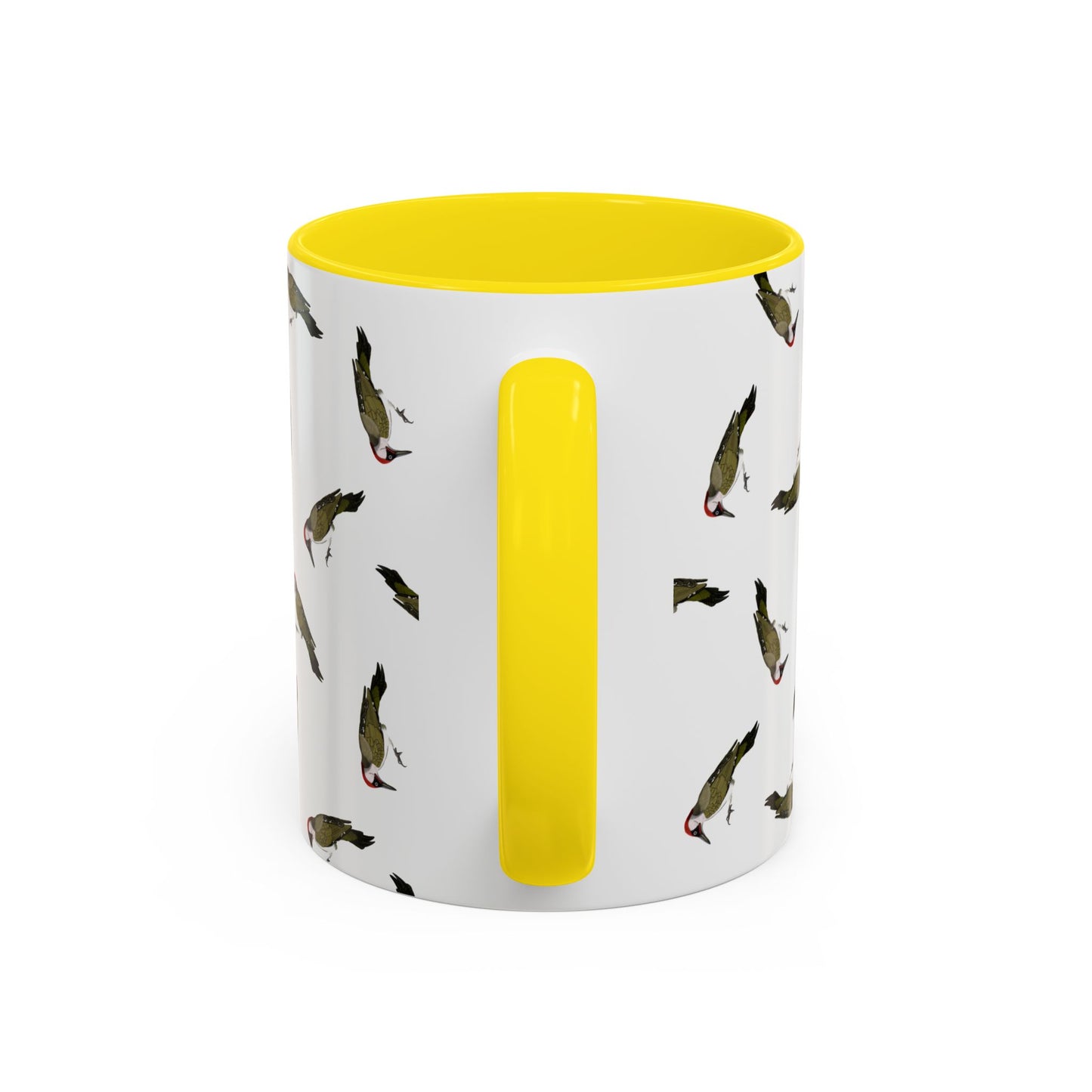 Grünspecht Tasse mit Streumuster | Vogelmotiv Kaffeebecher für Vogelbeobachter & Naturfreunde