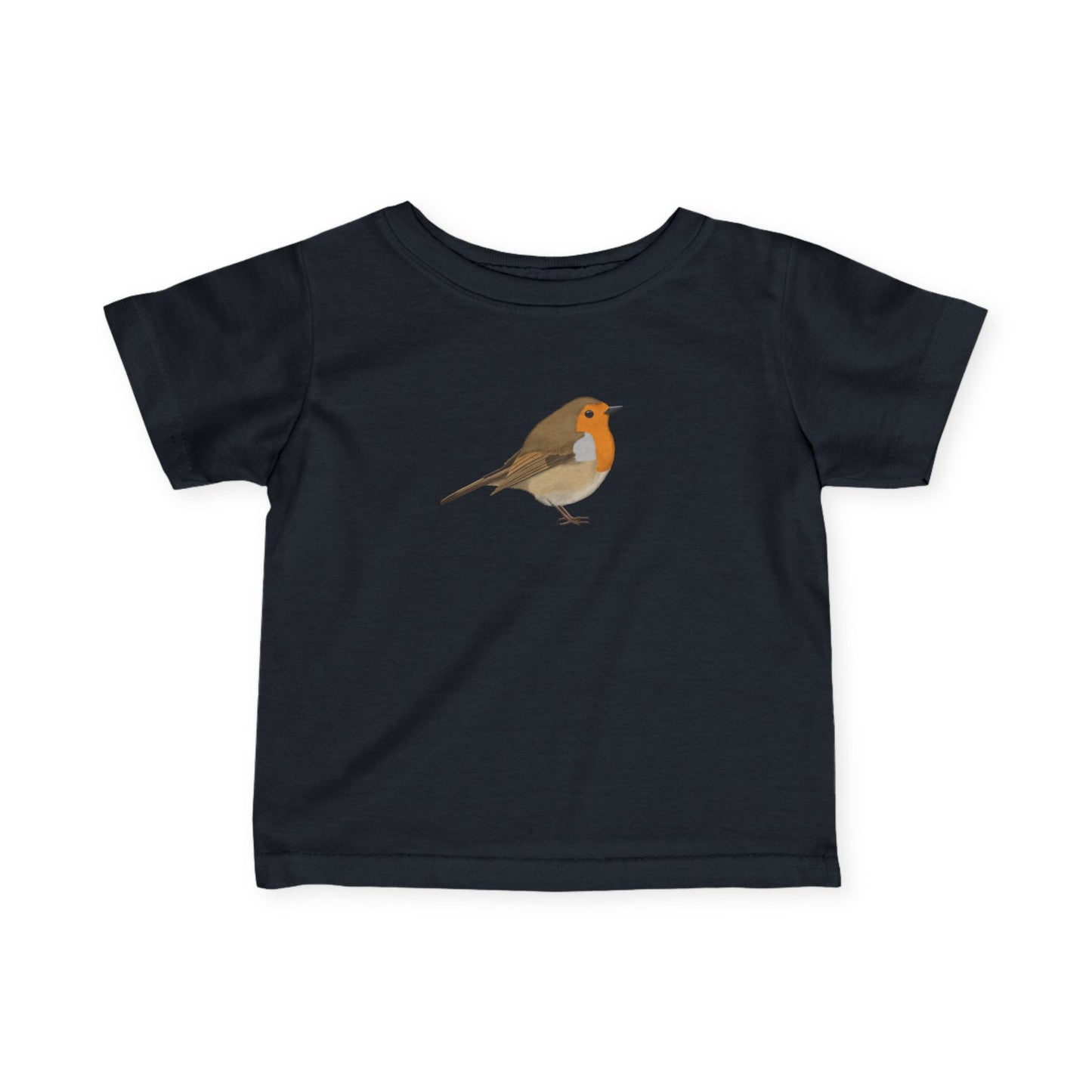 Süßes Rotkehlchen Vogel Tiermotiv T-Shirt für Babys und Kleinkinder