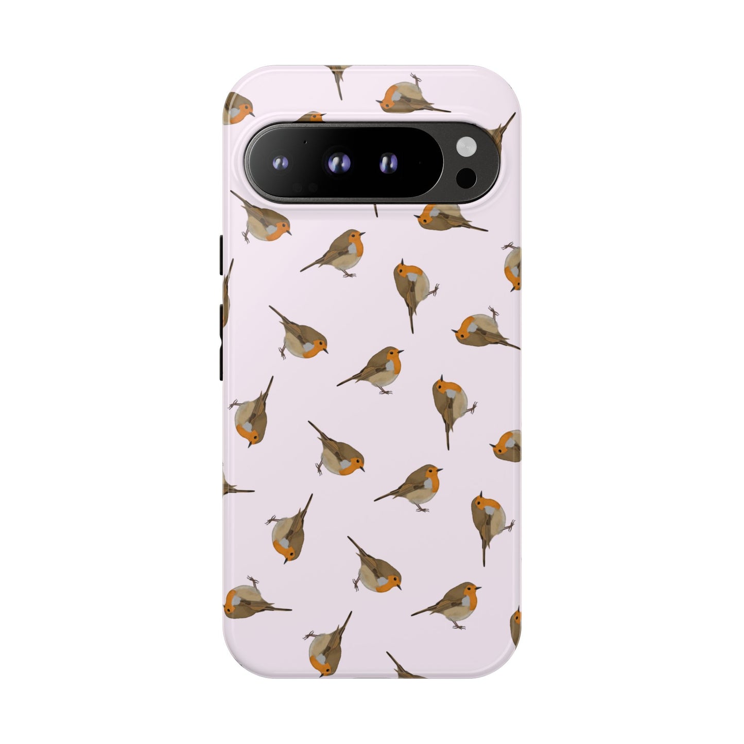 Rotkehlchen Handyhülle in Rosa | Vogel-Motiv für iPhone & Google Pixel