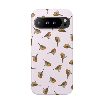 Rotkehlchen Handyhülle in Rosa | Vogel-Motiv für iPhone & Google Pixel