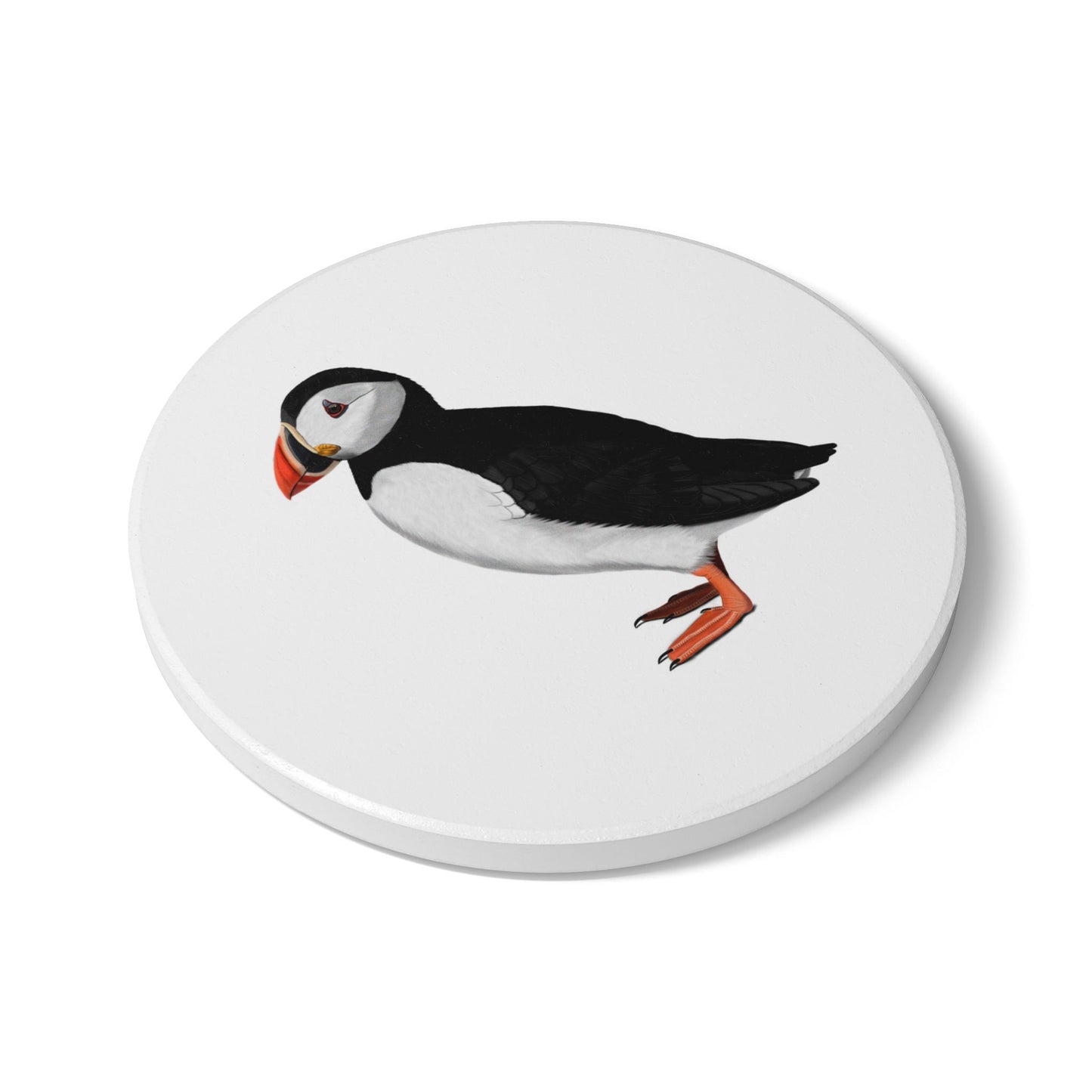 Papageitaucher Keramik-Untersetzer Vogelmotiv Weiß