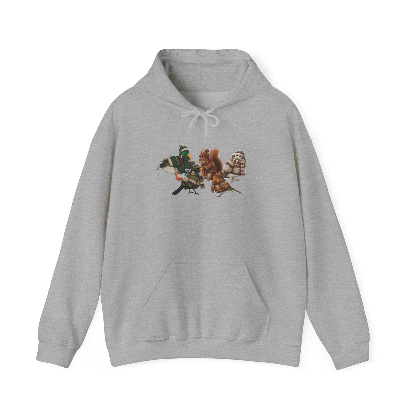 Lustiger Vogelmotiv Winter Hoodie: Die Tier-Gang im Strick-Outfit