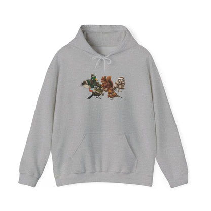 Lustiger Vogelmotiv Winter Hoodie: Die Tier-Gang im Strick-Outfit