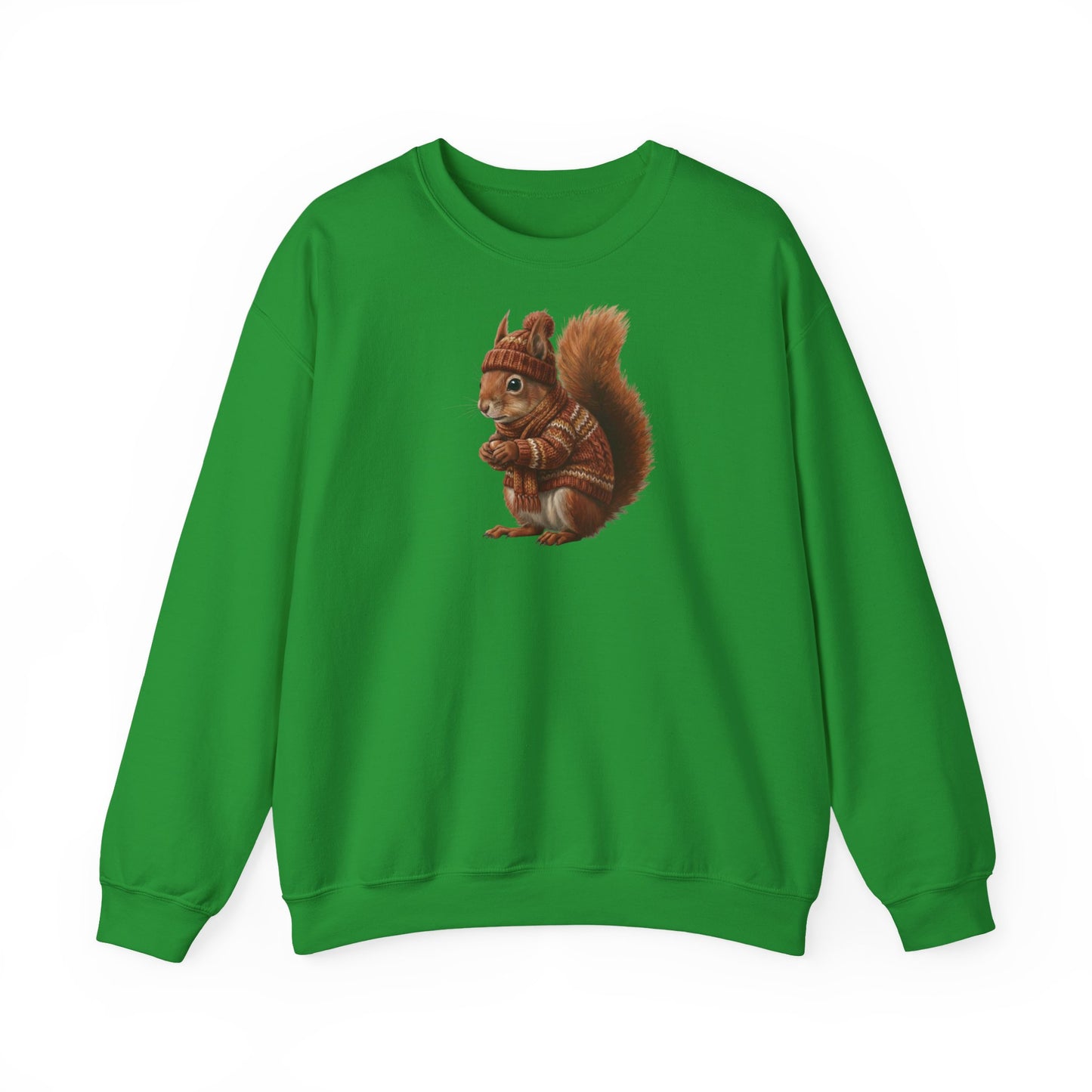 Eichhörnchen in Strick Weihnachts-Sweatshirt | Unisex Tiermotiv Sweater für Tierfreunde & Tierbeobachter