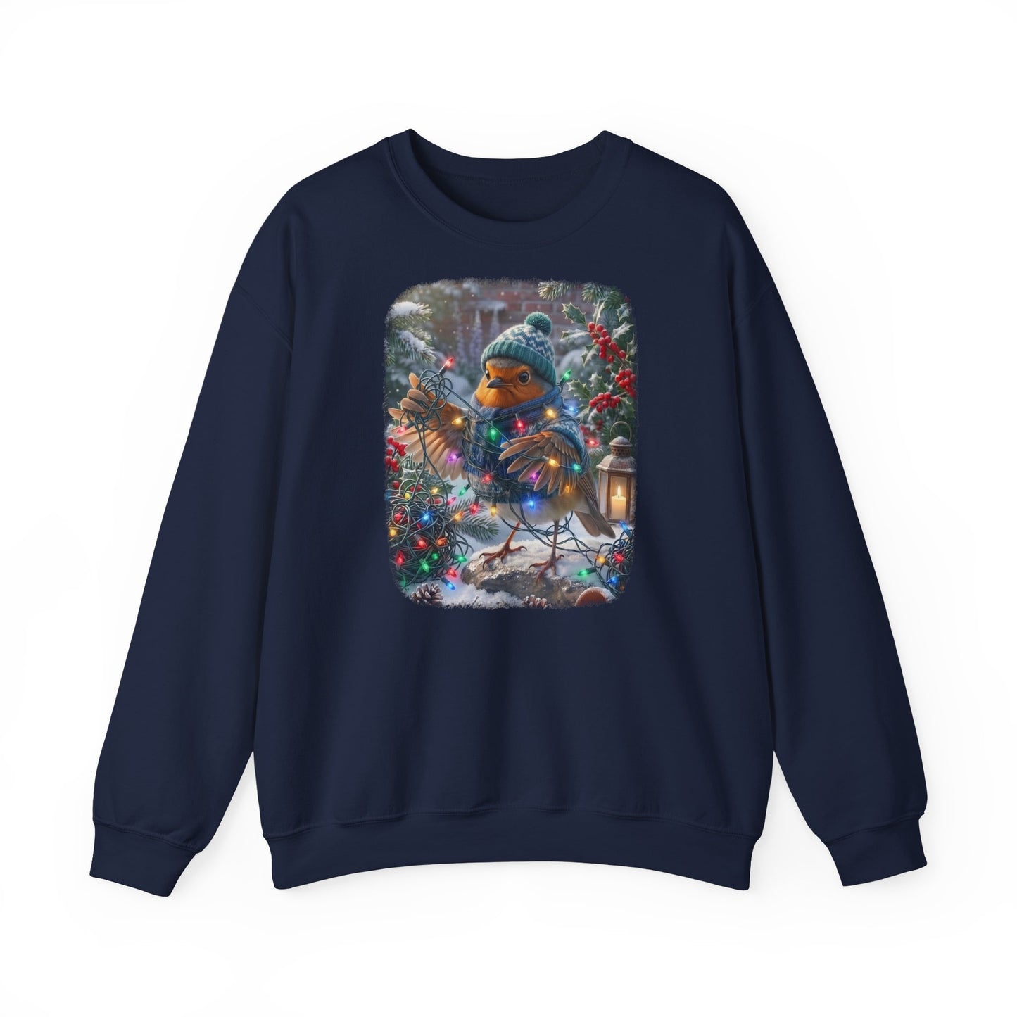 Premium Sweatshirt Rosi Rotkehlchen und die Lichterkette