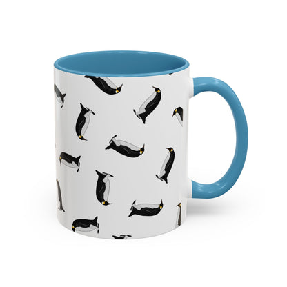 Pinguin Tasse mit Streumuster | Vogelmotiv Kaffeebecher für Vogelbeobachter & Naturfreunde on Accent Coffee Mug background