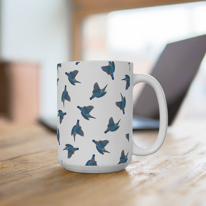 Eisvogel Tasse – mit Streumuster | Vogelmotiv Kaffeebecher für Vogelbeobachter & Naturfreunde
