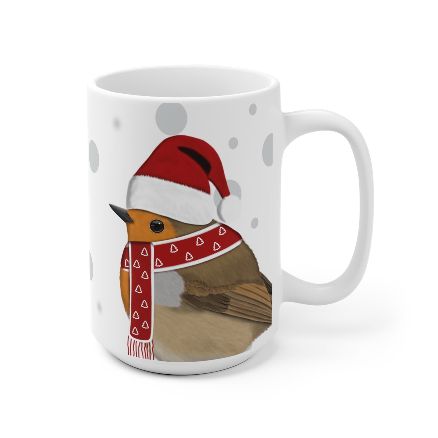 Rotkehlchen als Weihnachtsmann Vogel Tasse