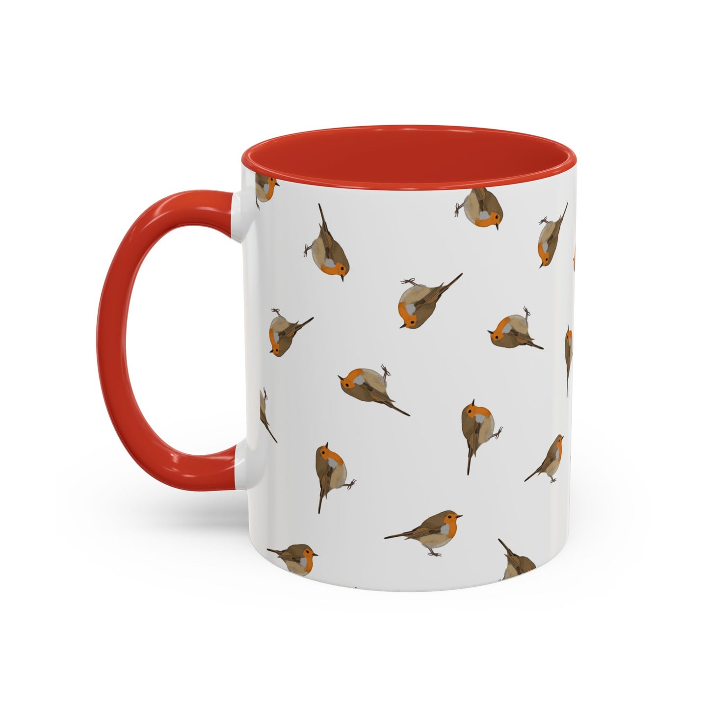 Rotkehlchen Tasse mit Streumuster | Vogelmotiv Kaffeebecher für Vogelbeobachter & Naturfreunde