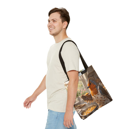 Premium Tragetasche Rosi Rotkehlchen kocht Apfelmus (40 x 40 cm)
