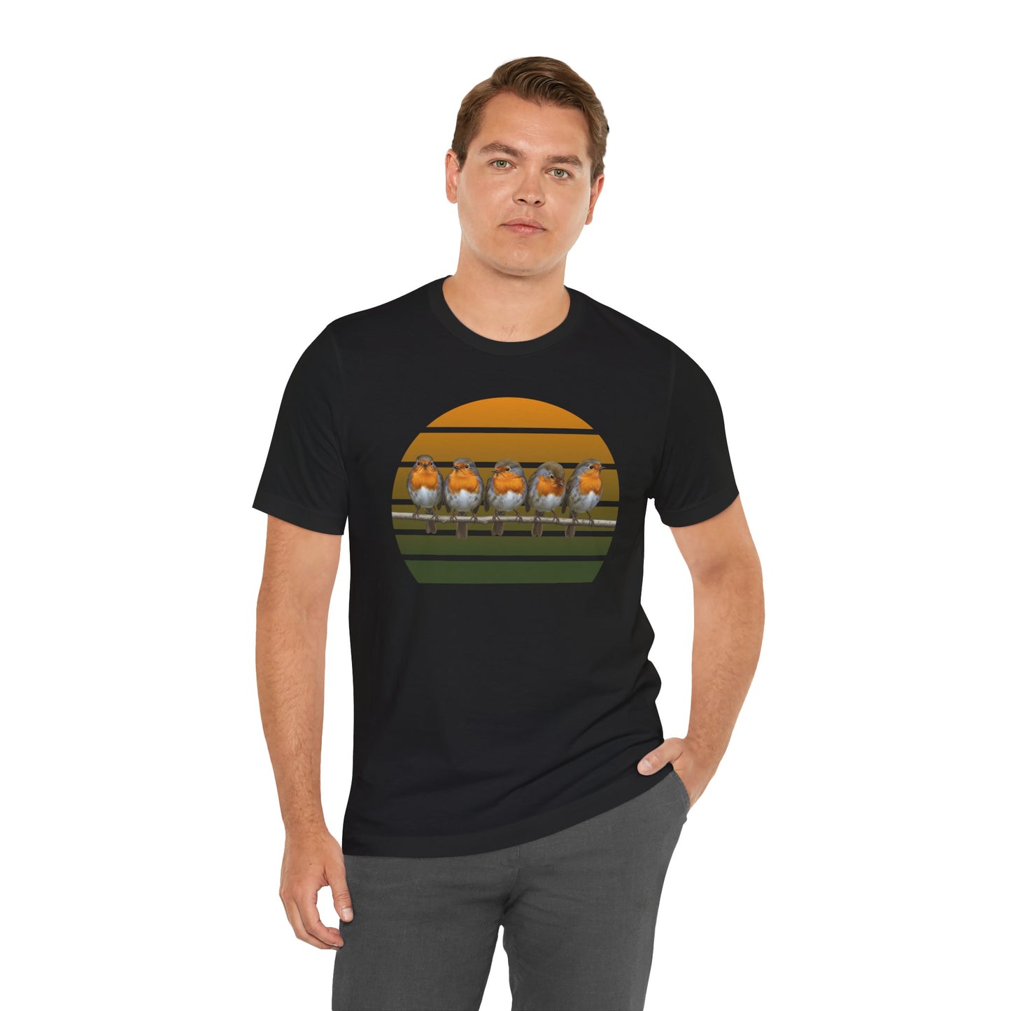 Rotkehlchen Premuim T-Shirt | Geschenk für Vogelbeobachter | jz.birds