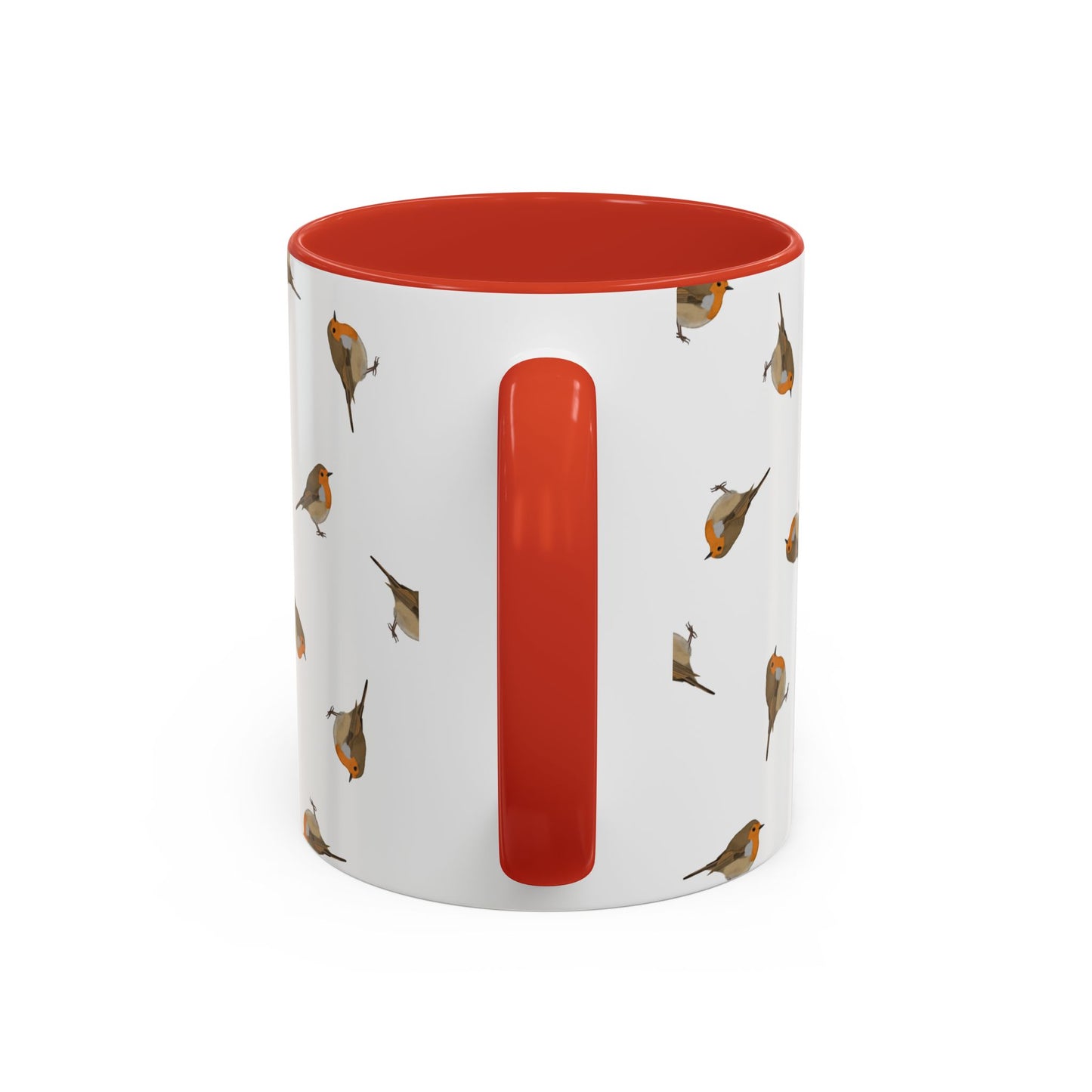 Rotkehlchen Tasse mit Streumuster | Vogelmotiv Kaffeebecher für Vogelbeobachter & Naturfreunde