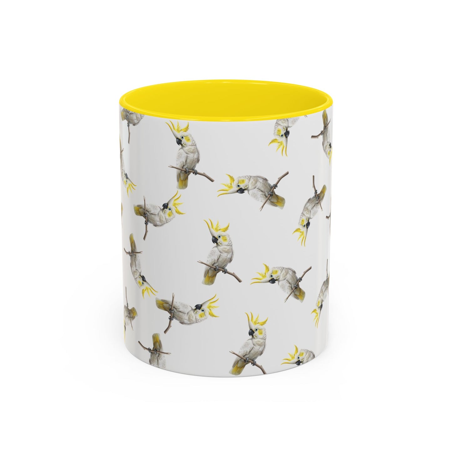 Kakadu Tasse mit Streumuster | Vogelmotiv Kaffeebecher für Vogelbeobachter & Naturfreunde