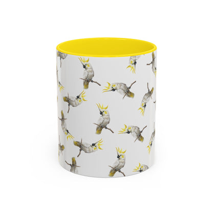 Kakadu Tasse mit Streumuster | Vogelmotiv Kaffeebecher für Vogelbeobachter & Naturfreunde