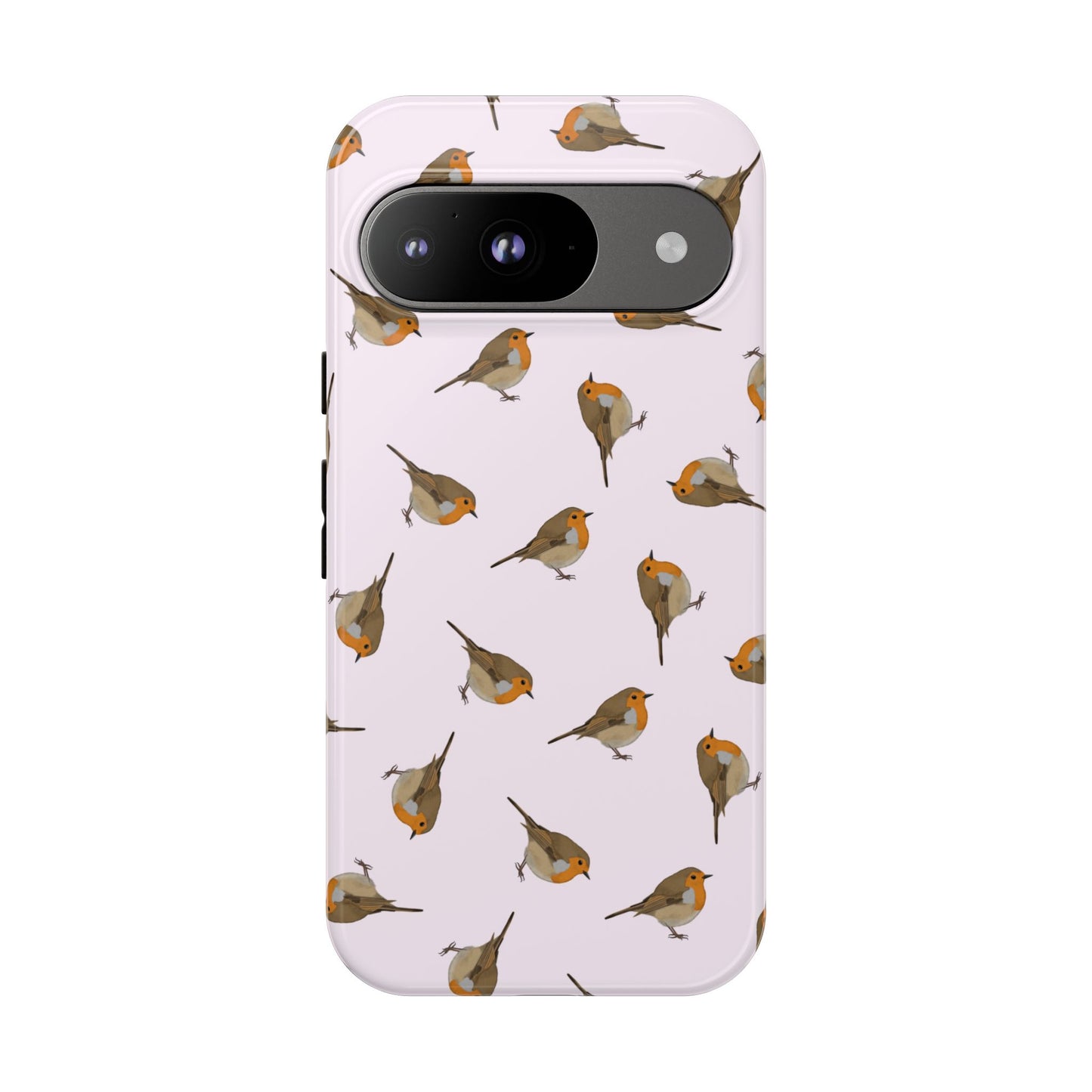 Rotkehlchen Handyhülle in Rosa | Vogel-Motiv für iPhone & Google Pixel