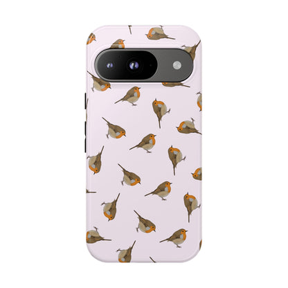 Rotkehlchen Handyhülle in Rosa | Vogel-Motiv für iPhone & Google Pixel