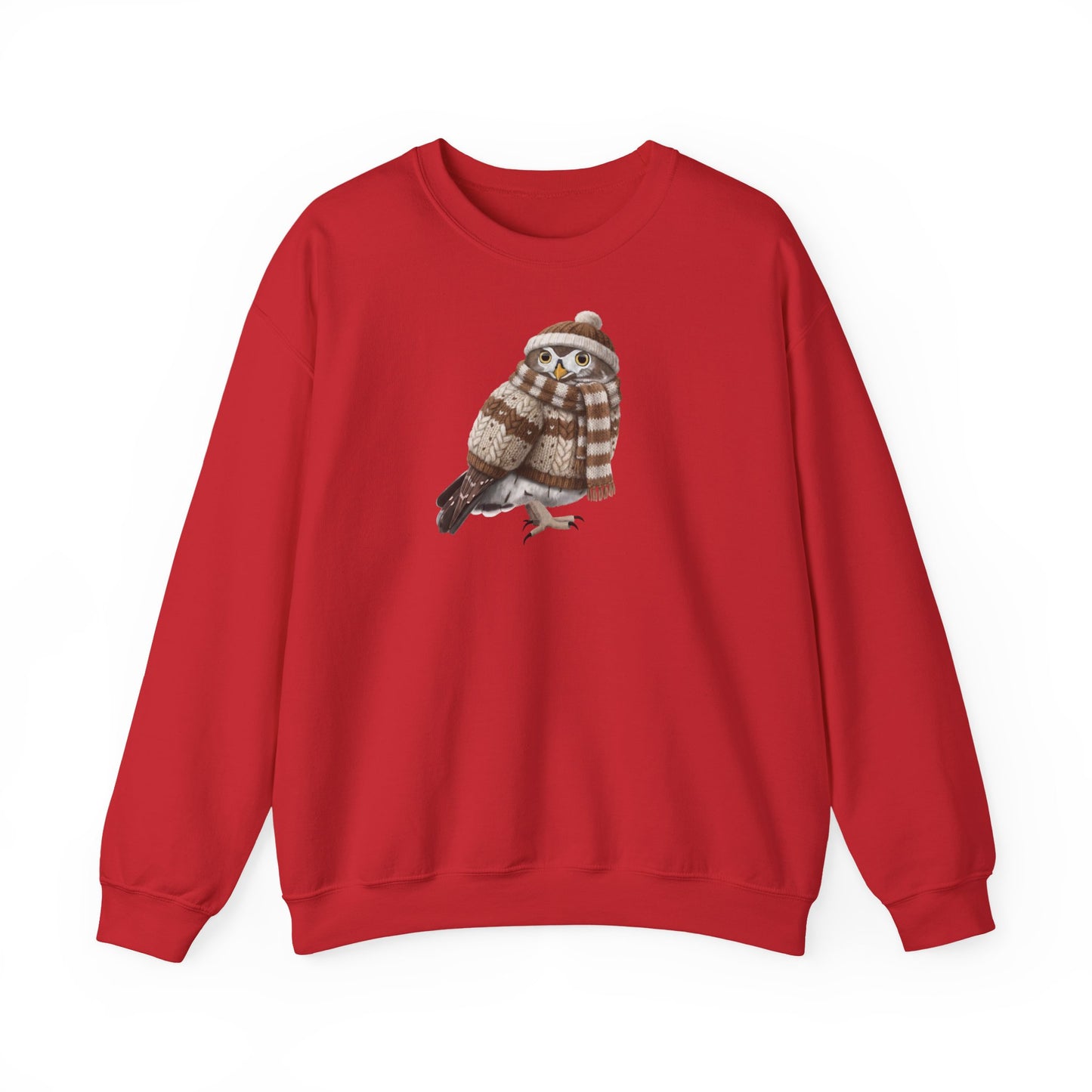 Eule in Strick Weihnachts-Sweatshirt | Unisex Vogel Sweater für Vogelfreunde & Vogelbeobachter