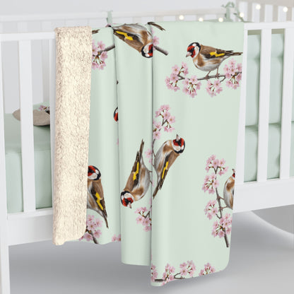 Stieglitz Decke – bird pattern blanket und cozy fleece Stil
