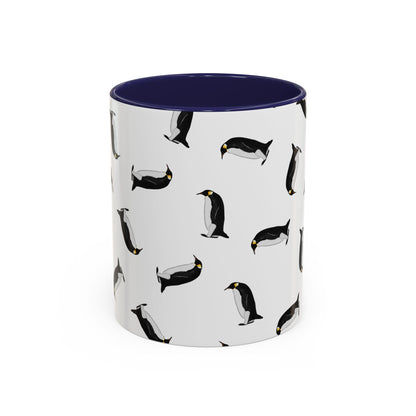 Pinguin Tasse mit Streumuster | Vogelmotiv Kaffeebecher für Vogelbeobachter & Naturfreunde – Accent Coffee Mug and Birds Design style