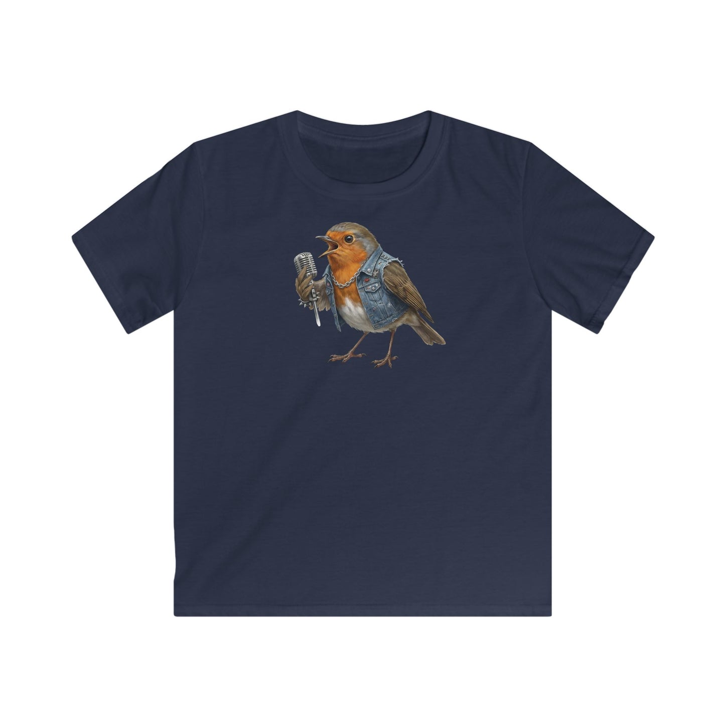 Rotkehlchen Kinder T-Shirt – bird guitar und birthday shirt Stil