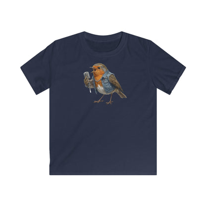 Rotkehlchen Kinder T-Shirt – bird guitar und birthday shirt Stil