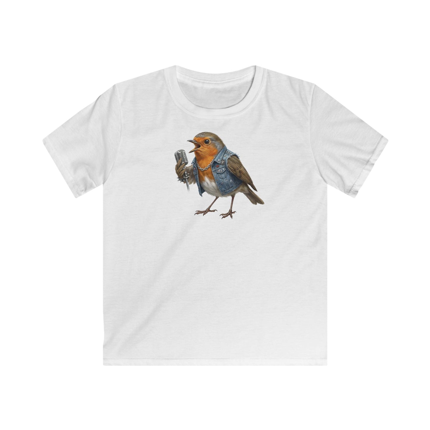 Rotkehlchen Kinder T-Shirt – bird guitar, birthday shirt