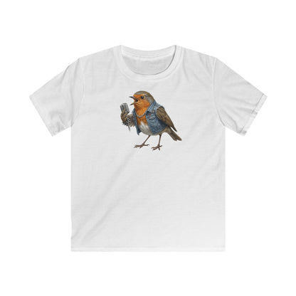 Rotkehlchen Kinder T-Shirt – bird guitar, birthday shirt