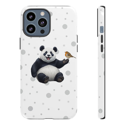 Rotkehlchen mit Panda iPhone & Google Pixel Tiermotiv Handyhülle - Tierisch guter Schutz