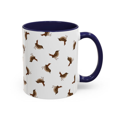 Zaunkönig Tasse mit Streumuster | Vogelmotiv Kaffeebecher für Vogelbeobachter & Naturfreunde – Accent Coffee Mug and Birds schwarz