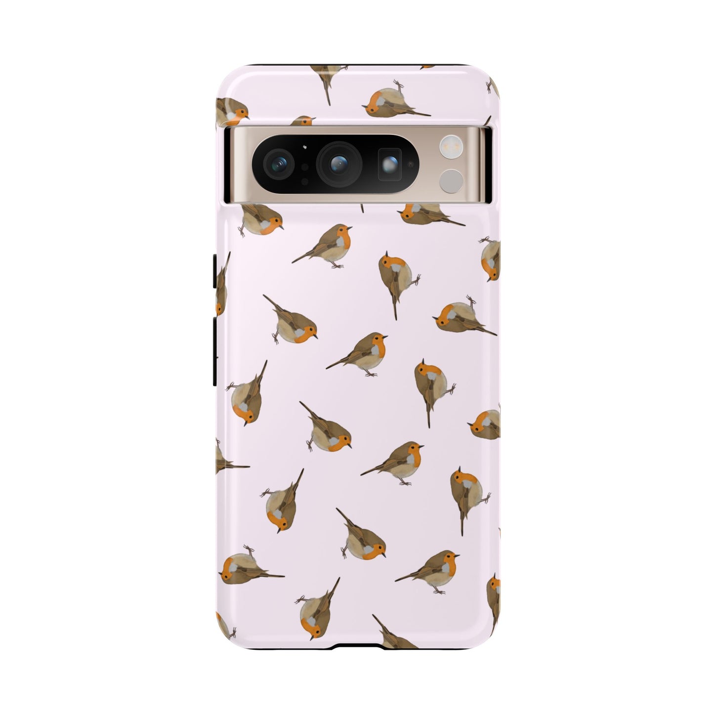 Rotkehlchen Handyhülle in Rosa | Vogel-Motiv für iPhone & Google Pixel